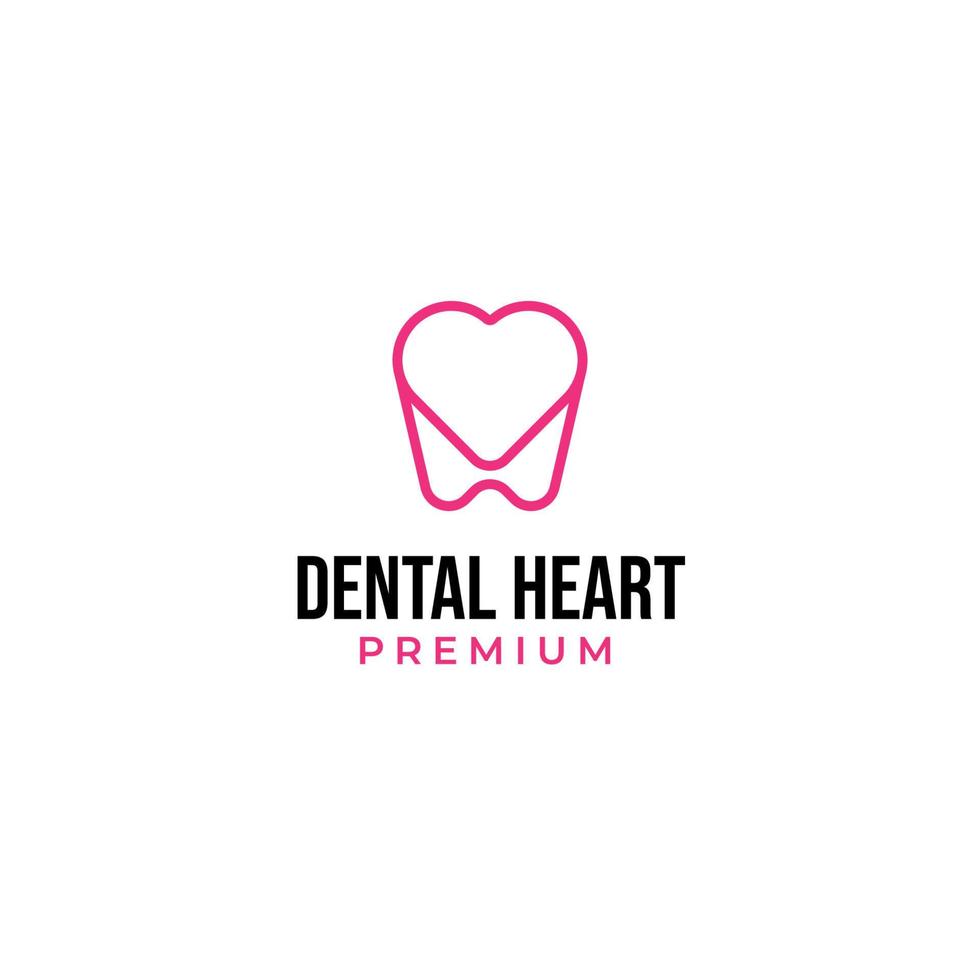 vecteur l'amour dentaire logo conception concept illustration idée