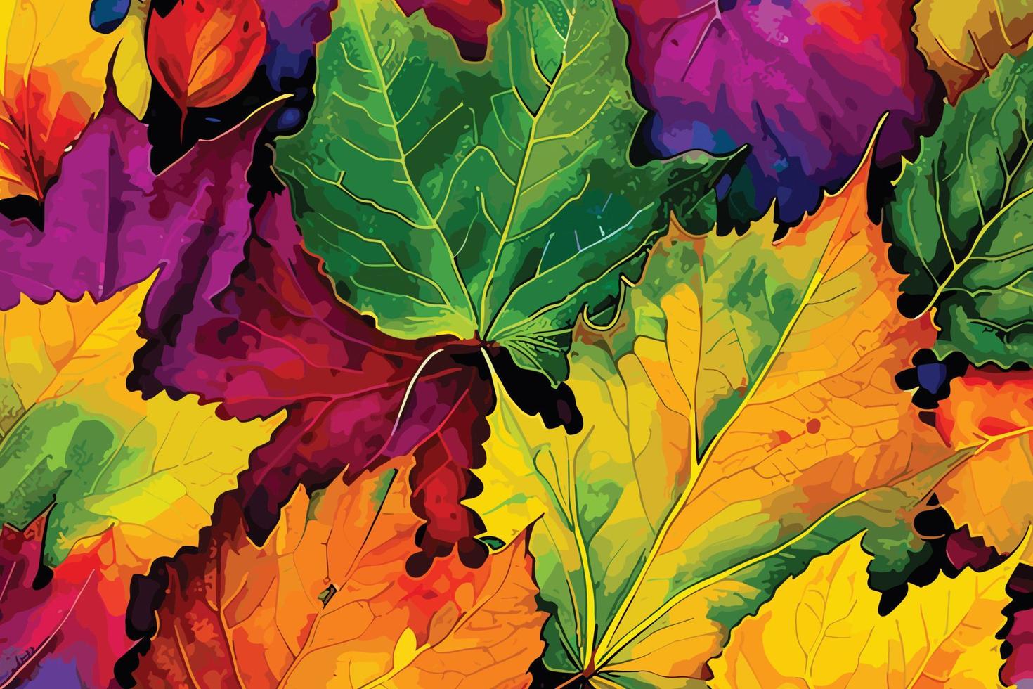 coloré l'automne feuilles Contexte conception vecteur