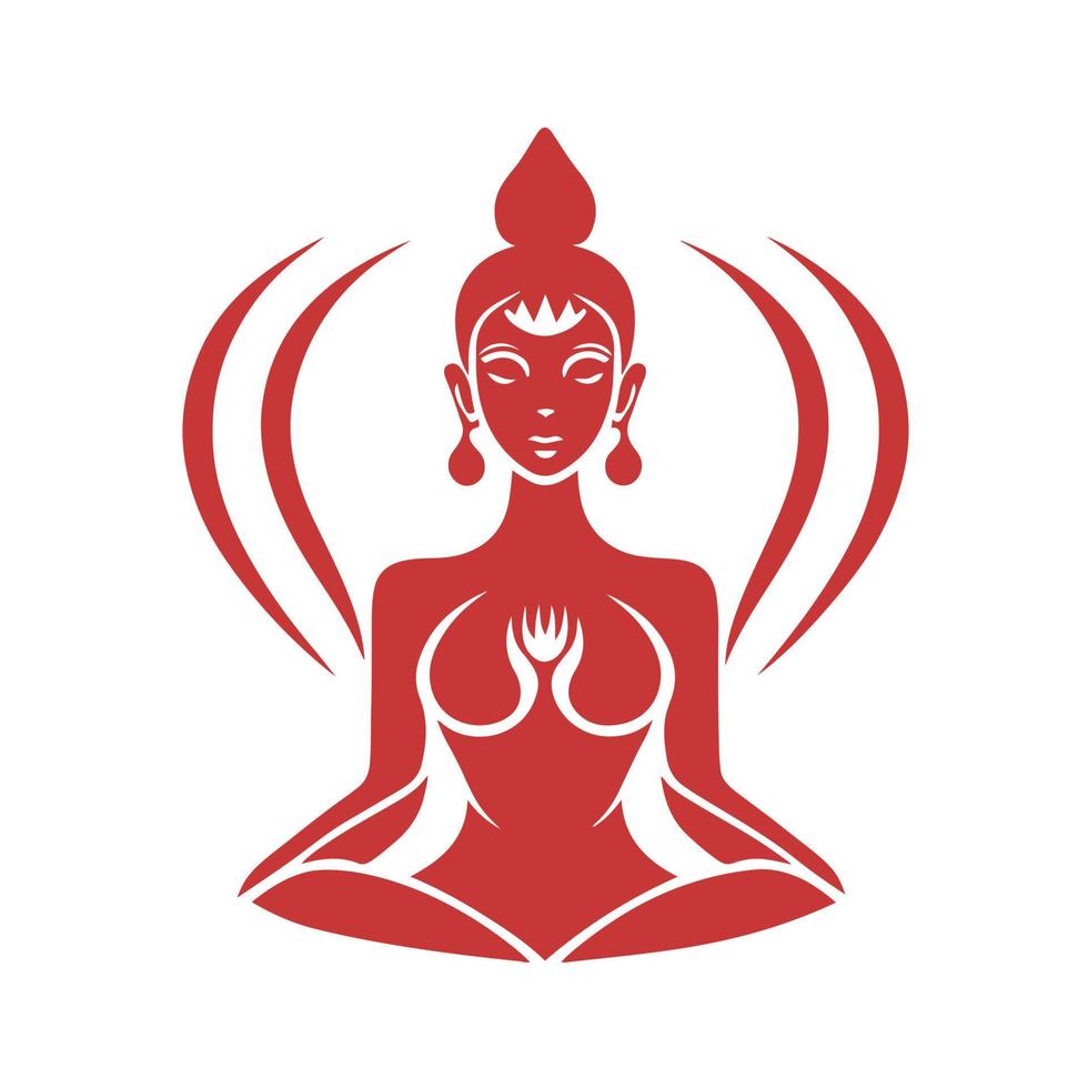 gracieux yoga femme méditer dans lotus pose. minimaliste vecteur illustration. bien pour yoga studio, aptitude centre, vêtements, et bien-être l'image de marque.