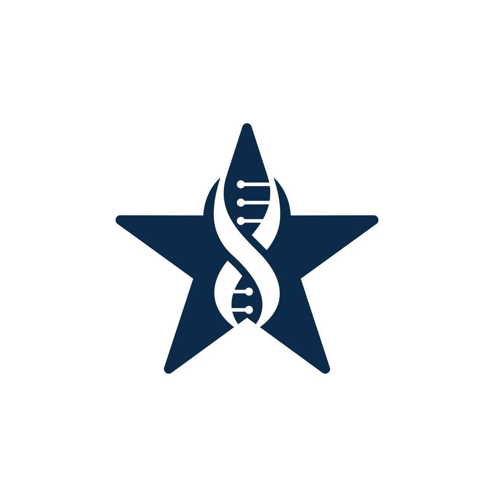 Humain ADN avec étoile moderne logo vecteur