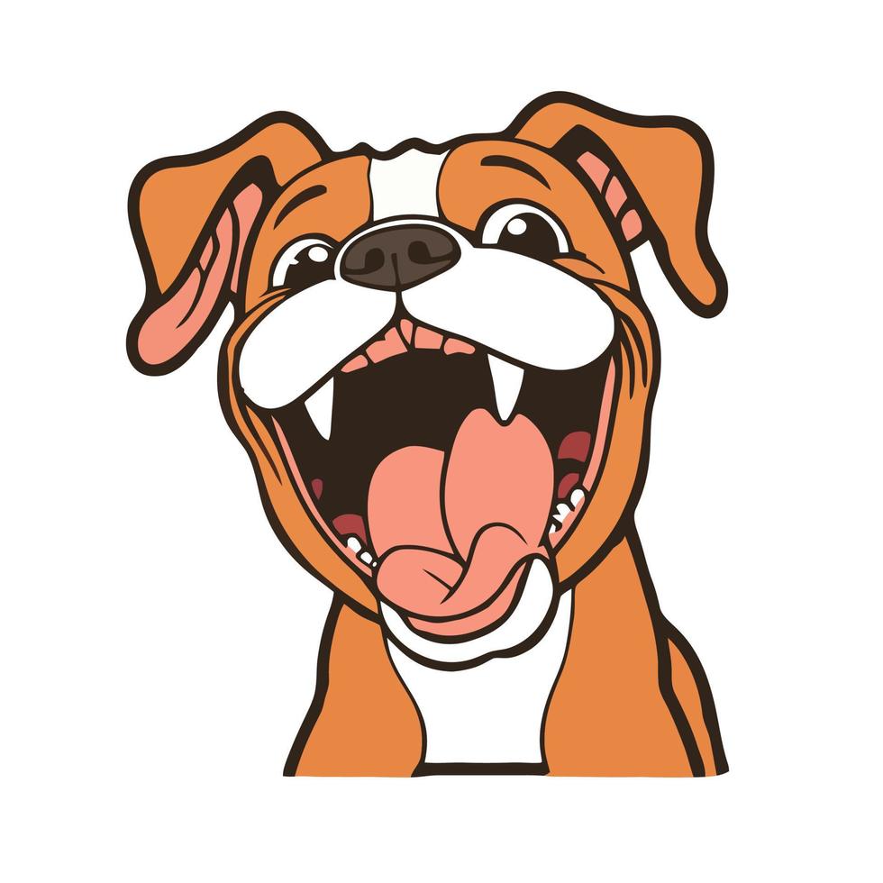 pitbull chien avec large sourire vecteur