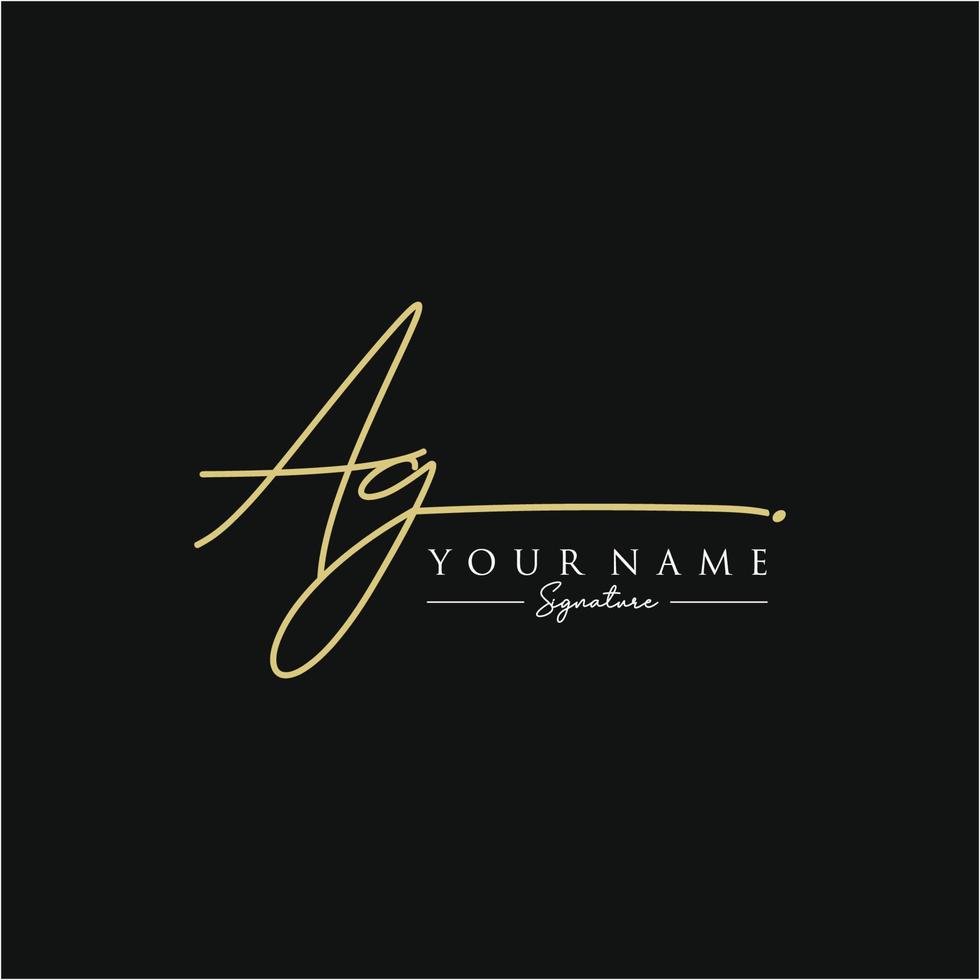 lettre ag signature logo template vecteur