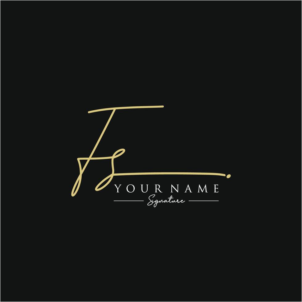 lettre fs signature logo template vecteur