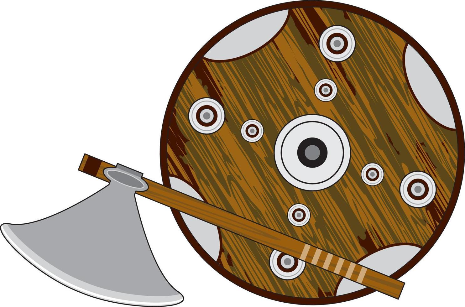 viking bouclier avec hache illustration vecteur