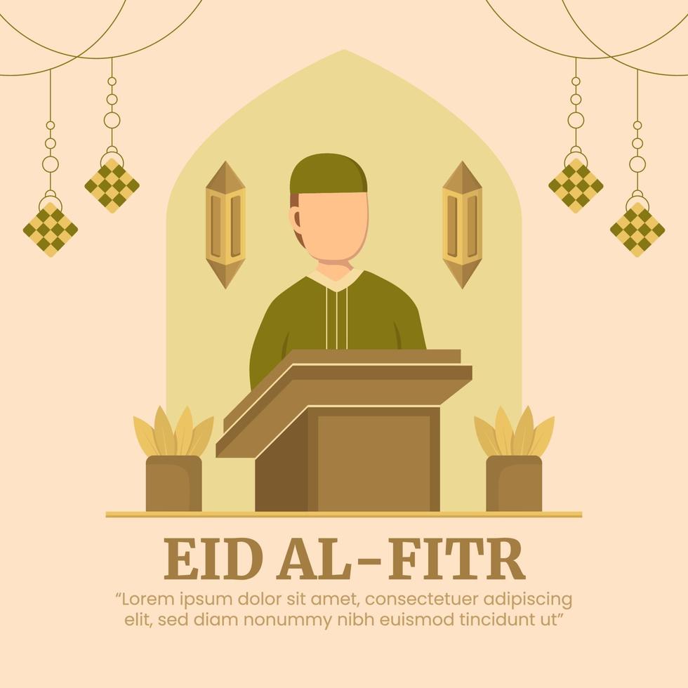 carte de voeux eid al-fitr vecteur