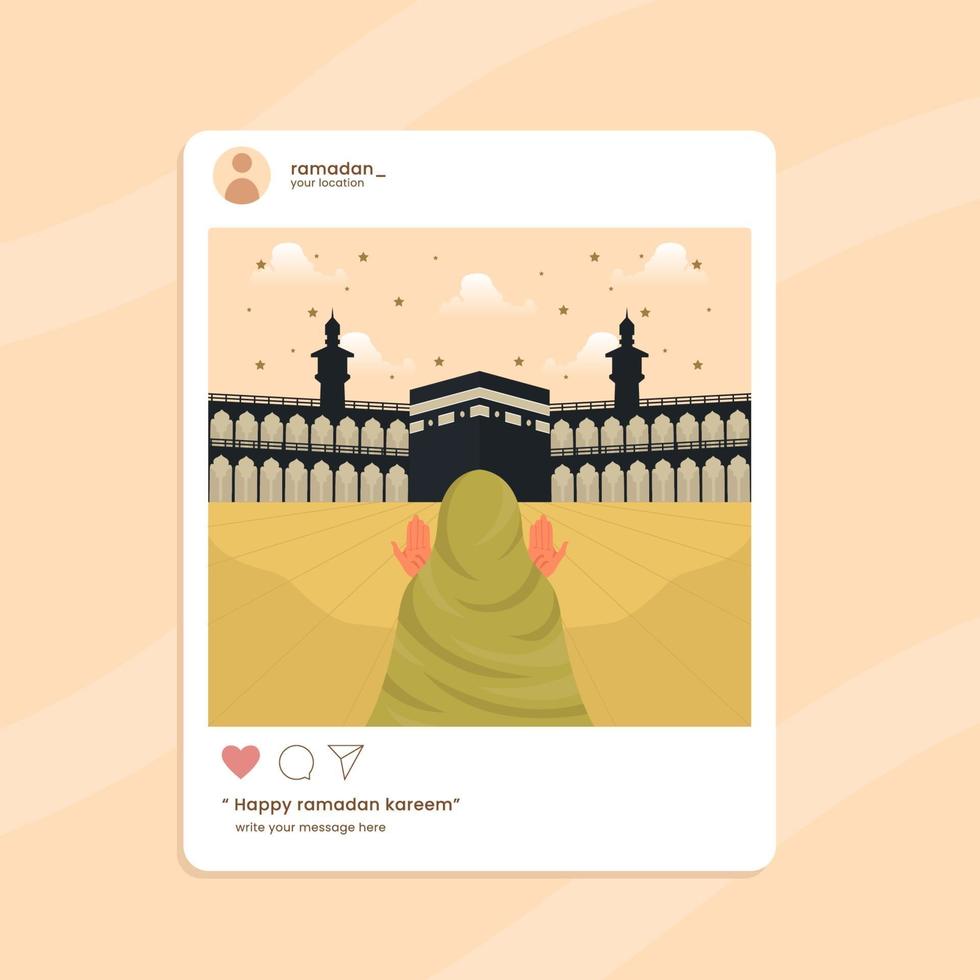 modèle de médias sociaux ramadan kareem mubarak vecteur