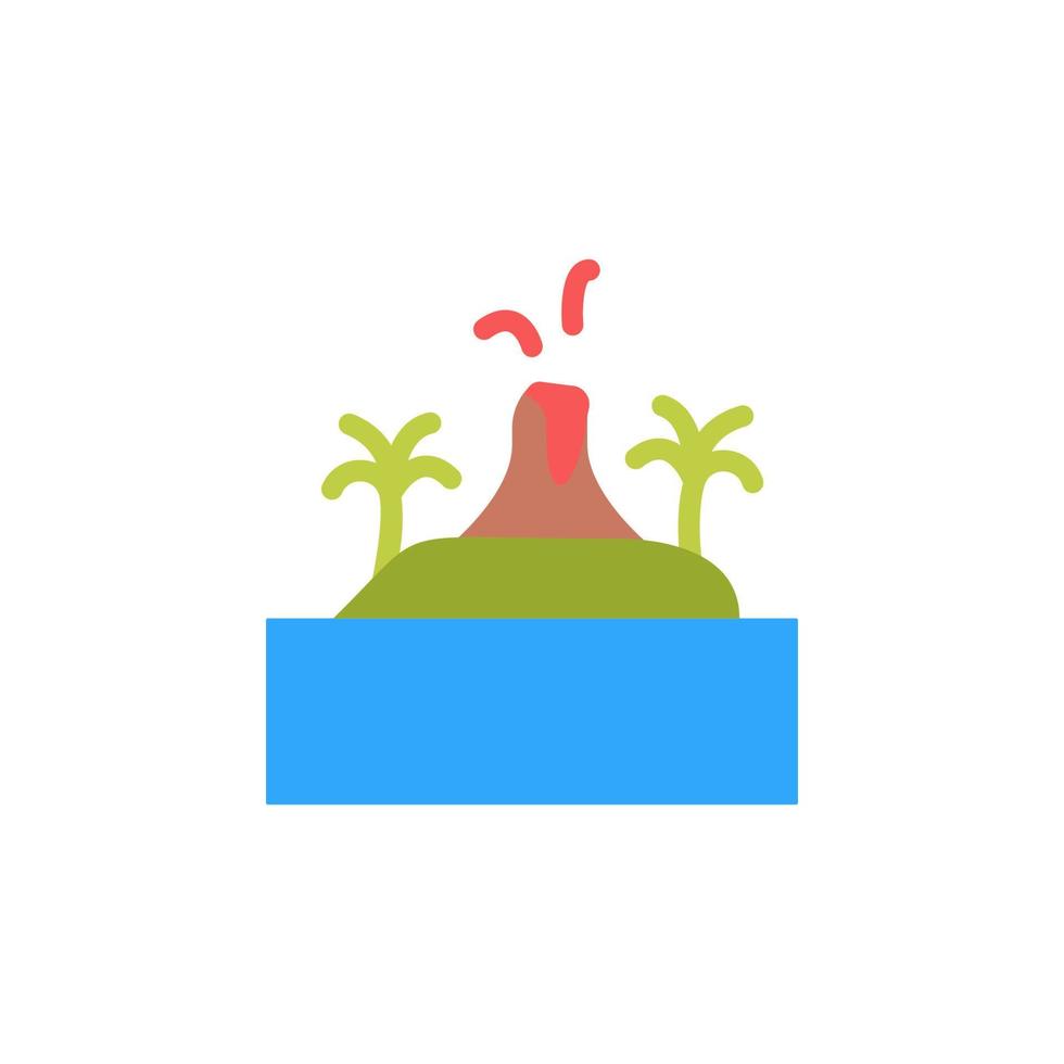 volcan, océan, île vecteur icône