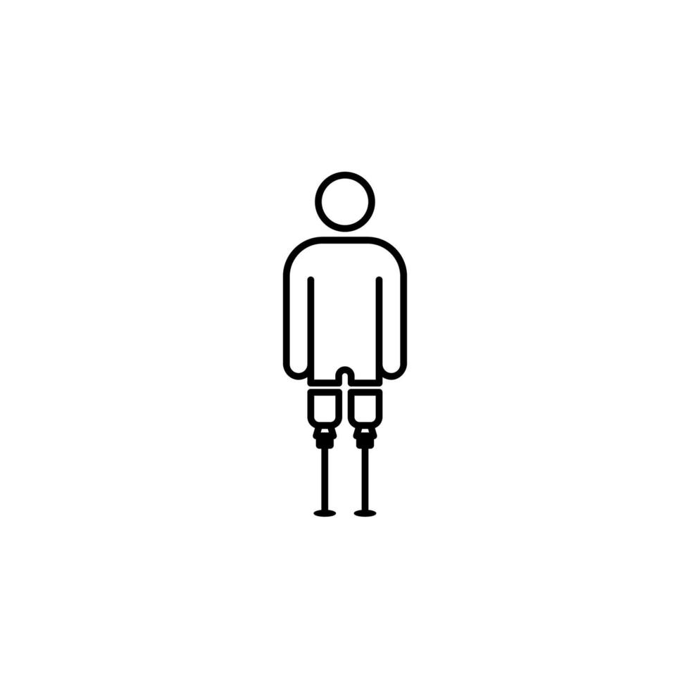 homme avec jambe prothèse vecteur icône