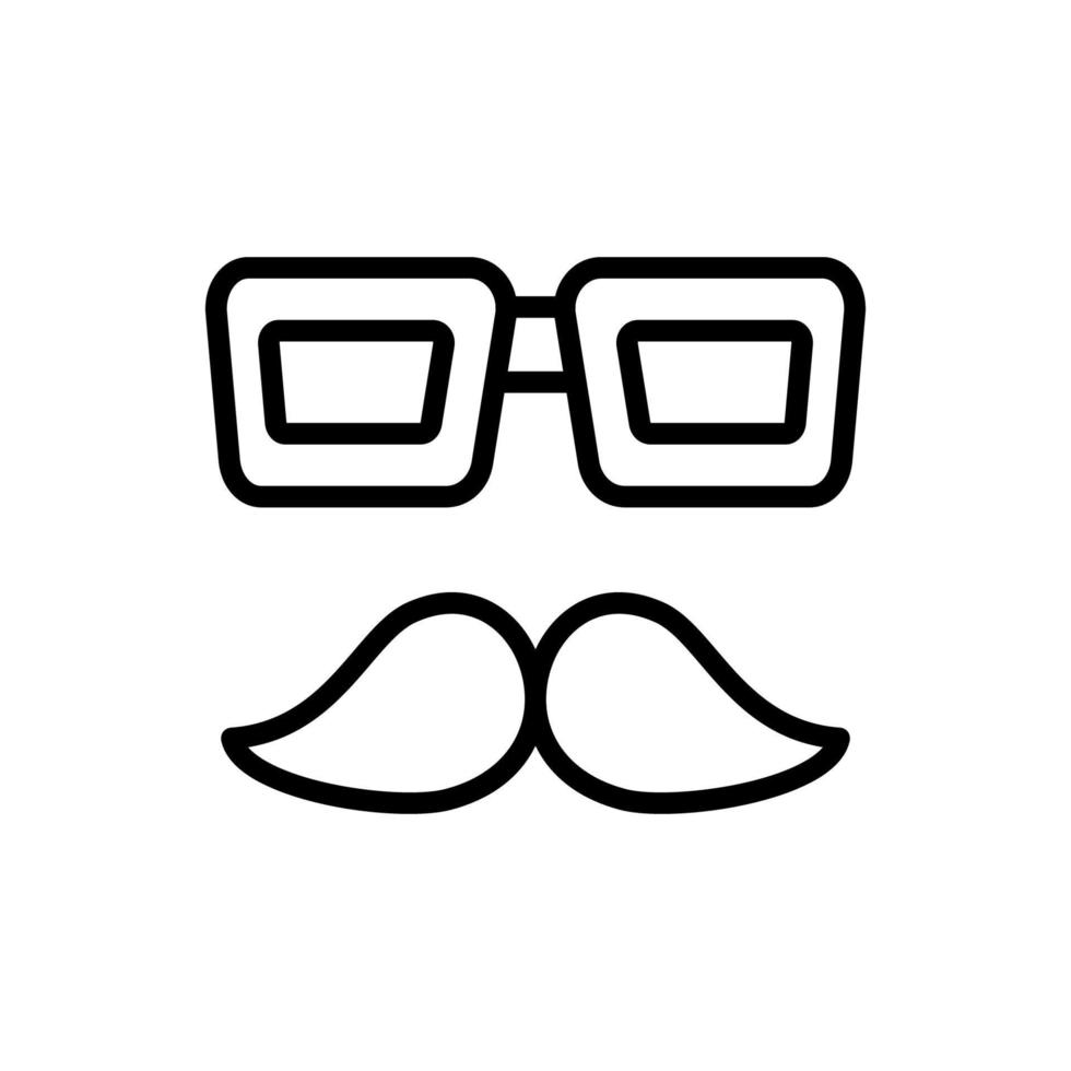 lunettes, moustache vecteur icône