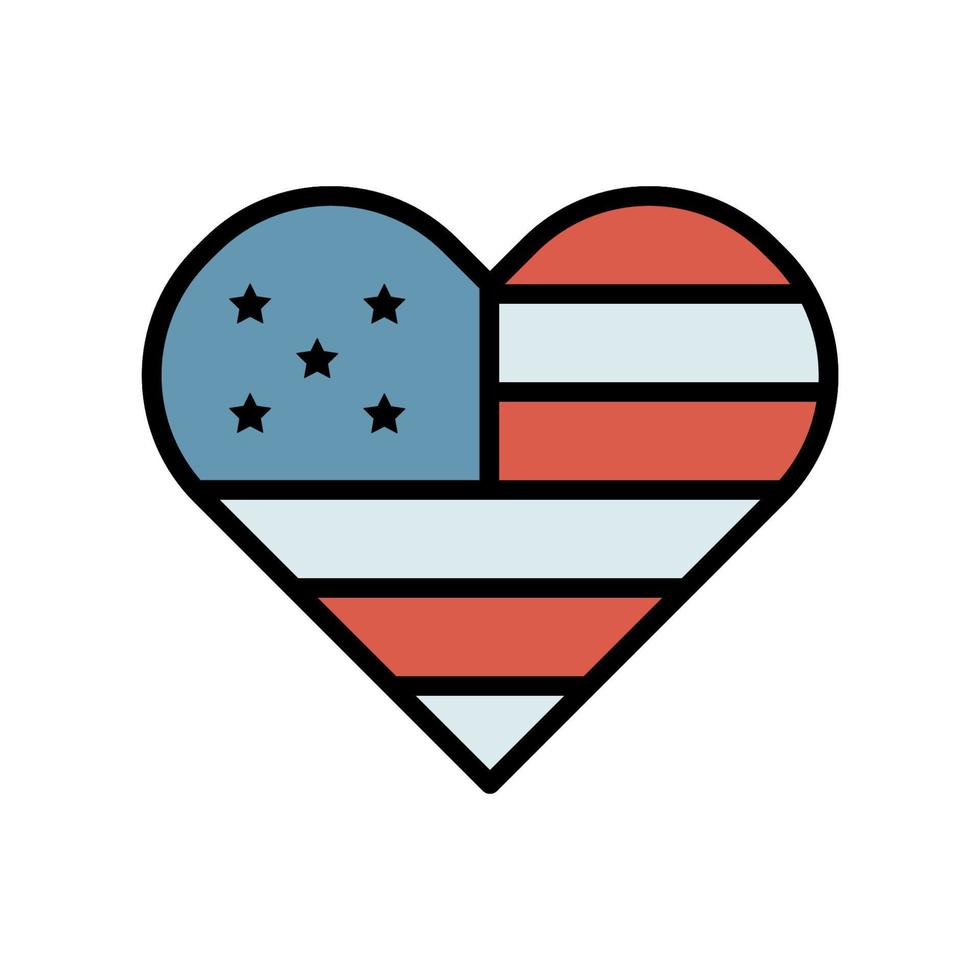 l'amour cœur Etats-Unis vecteur icône