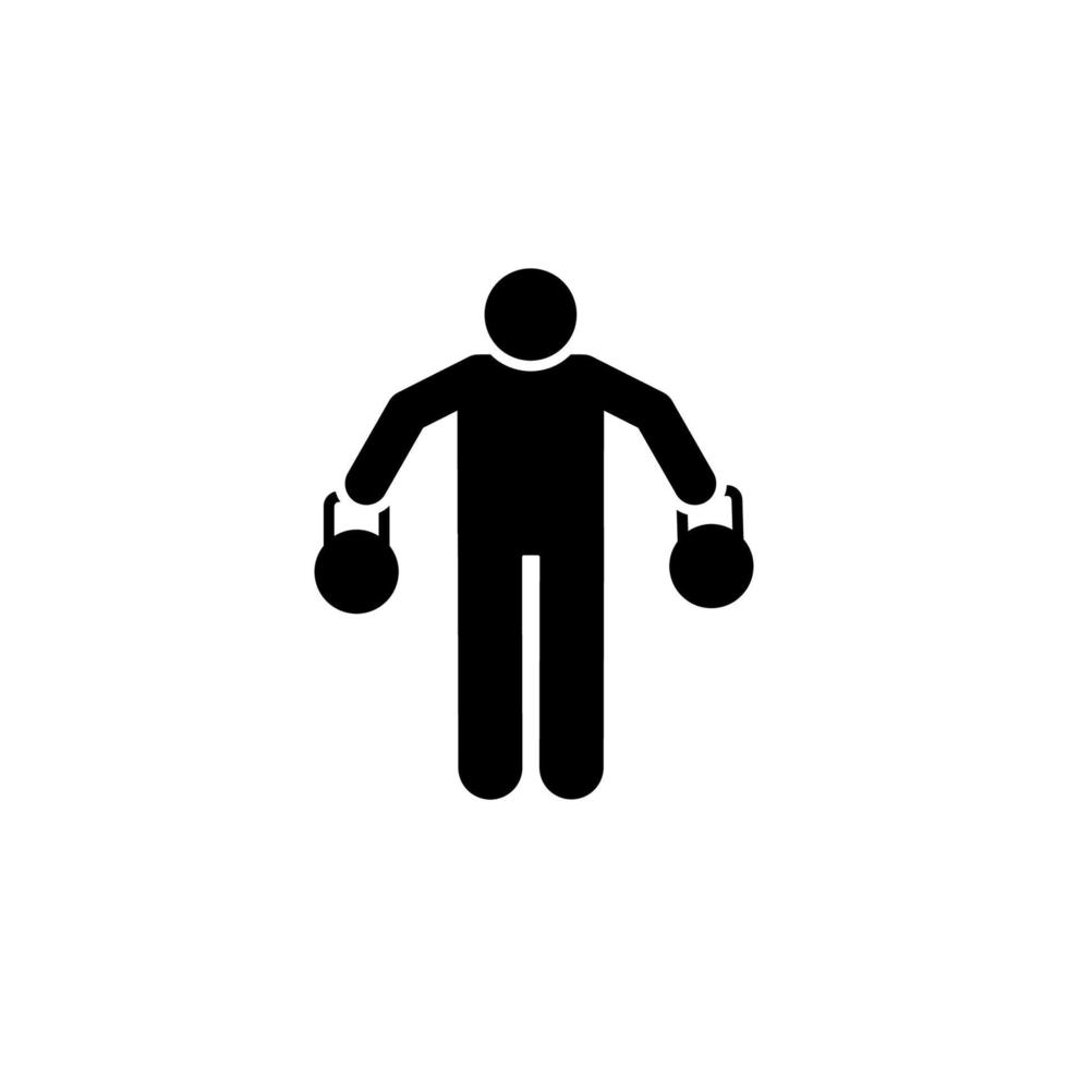 kg homme aptitude formation des sports avec La Flèche pictogramme vecteur icône