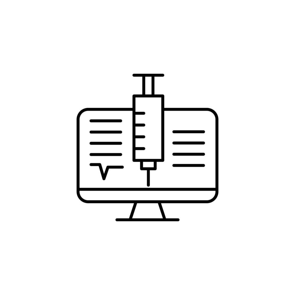 moniteur, seringue vecteur icône