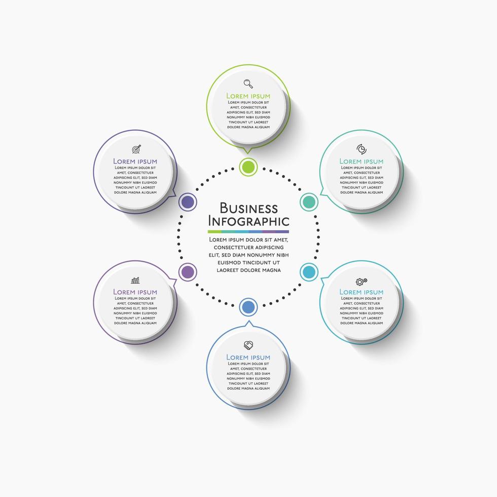 modèle d'infographie de cercle d'affaires de présentation vecteur