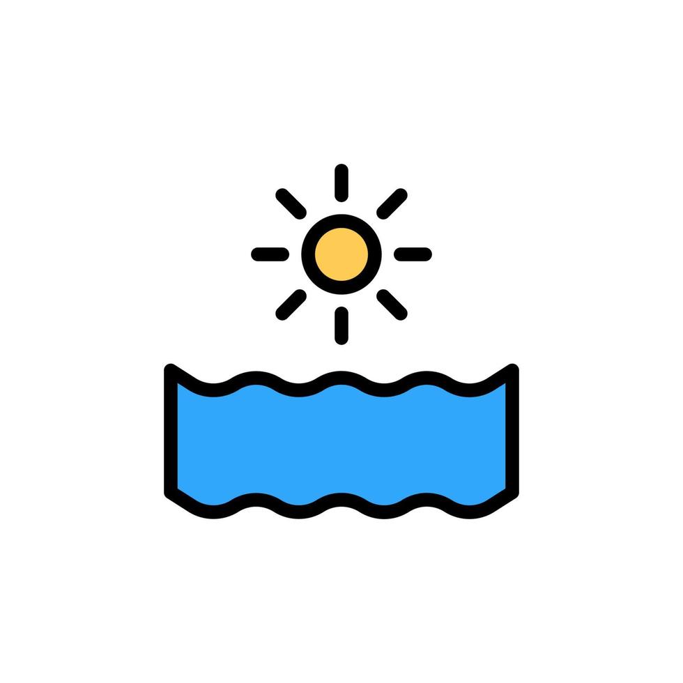 soleil, océan vecteur icône