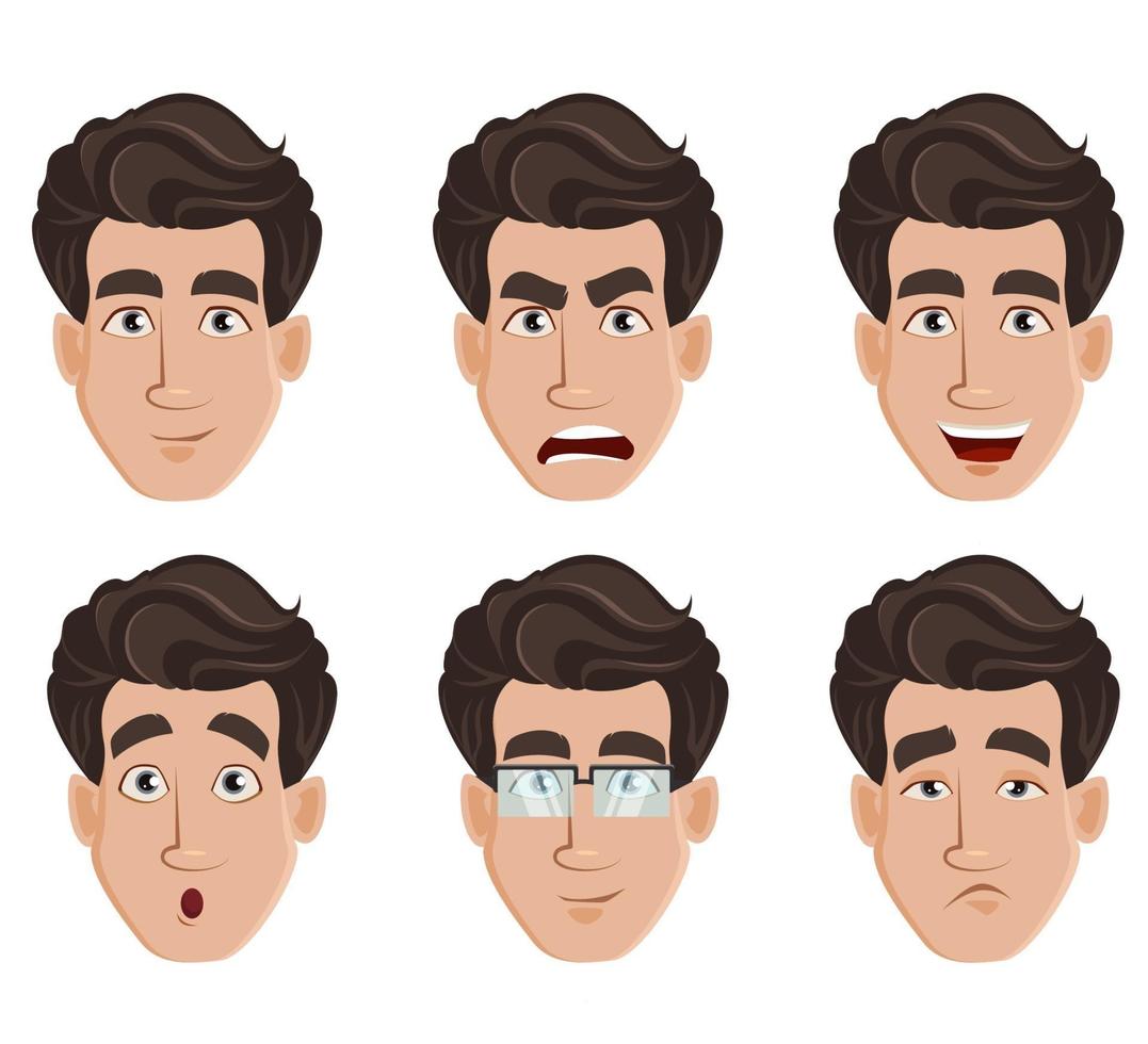 expressions du visage de l'homme d'affaires vecteur