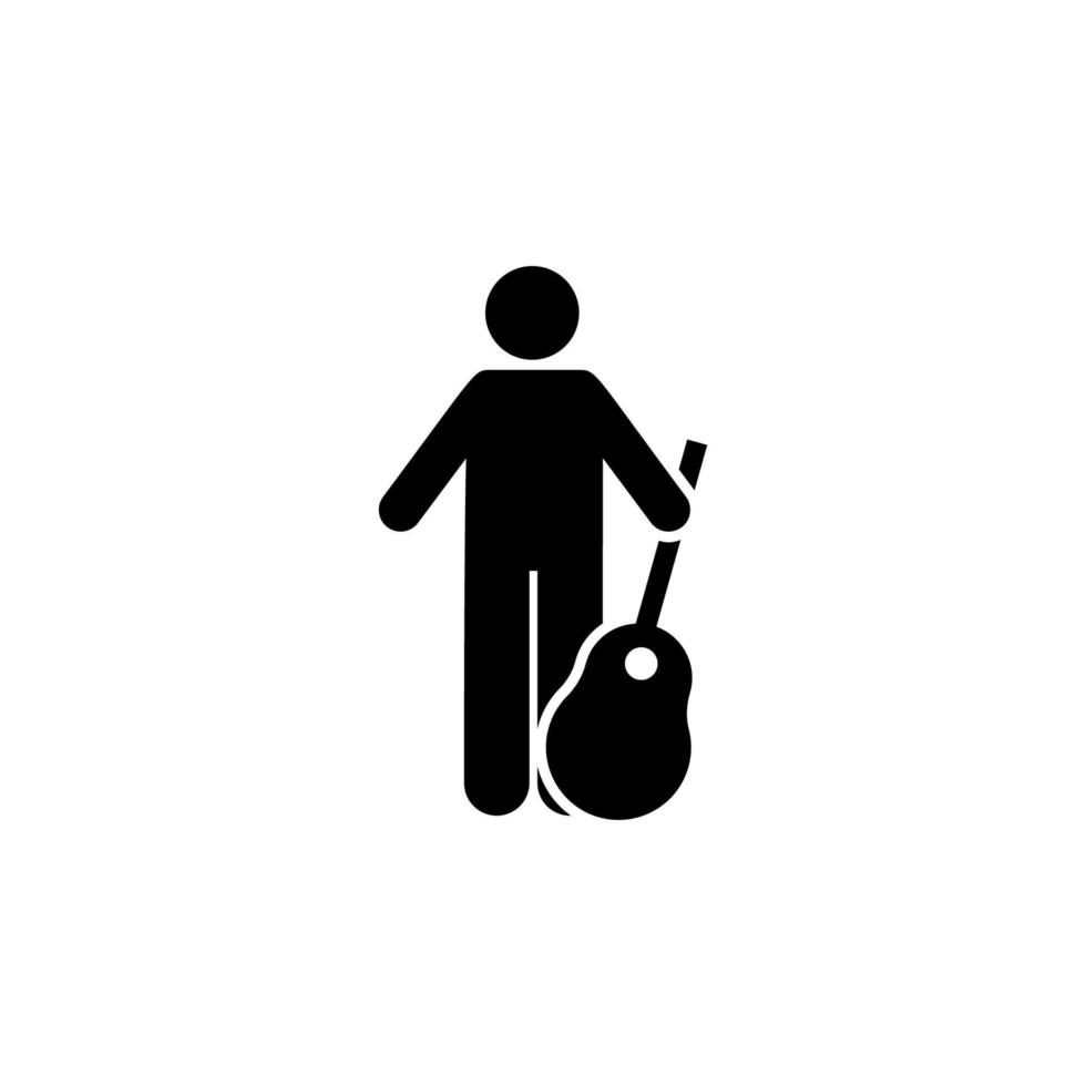 guitare, homme, objet vecteur icône
