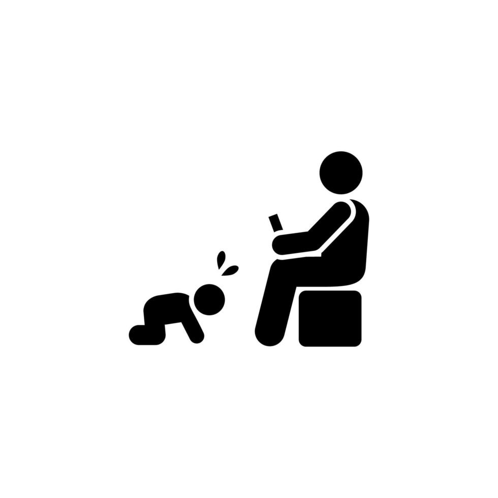 téléphone, homme, bébé, pleurs vecteur icône