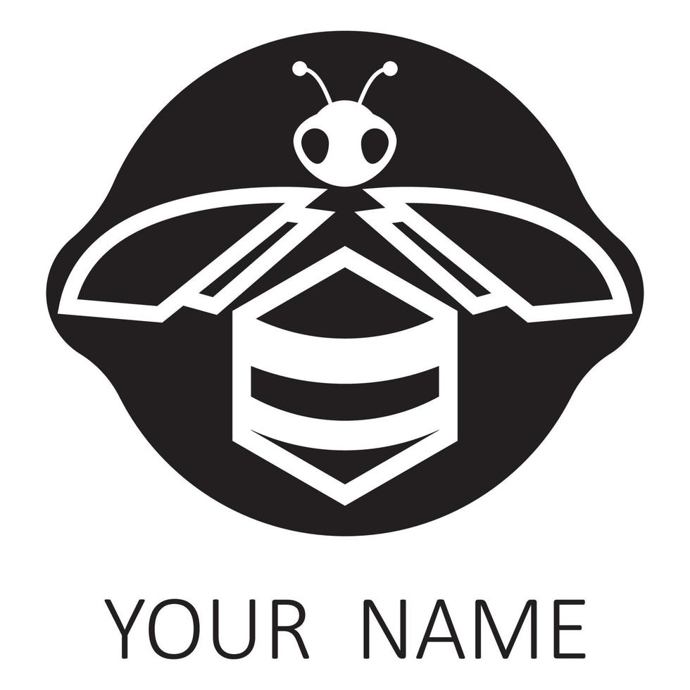 icône de conception d'illustrations de logo d'abeille vecteur