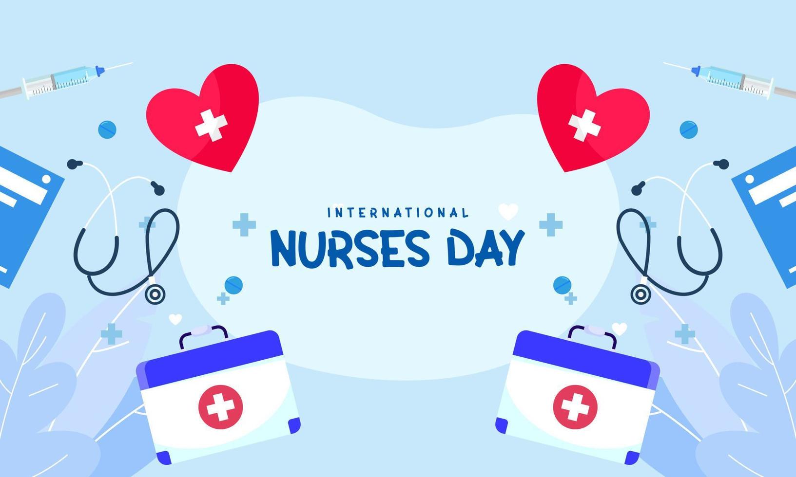 international infirmières journée Contexte vecteur
