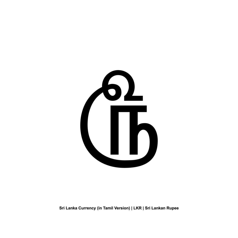 sri lanka devise symbole dans Tamil, sri lankais roupie icône, lkr signe. vecteur illustration