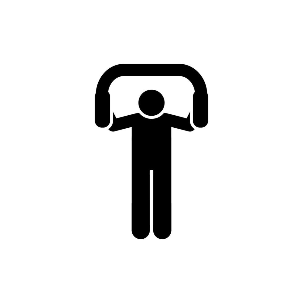 aptitude des sports Gym exercice picorer plate-forme avec La Flèche pictogramme vecteur icône