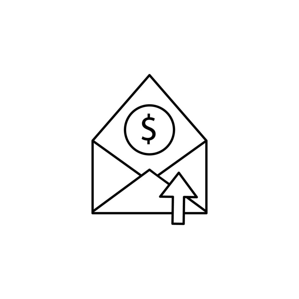 e-mail, message, dollar vecteur icône