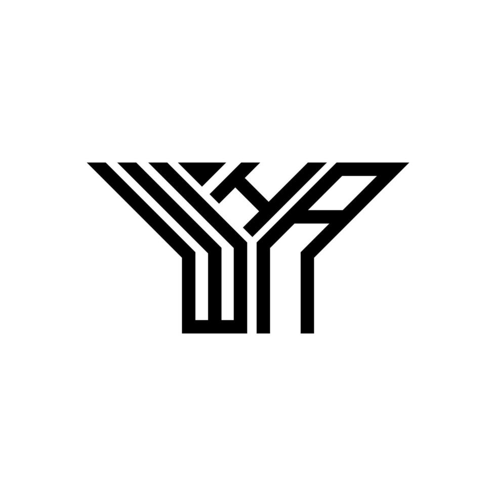 conception créative de logo de lettre wha avec graphique vectoriel, logo wha simple et moderne. vecteur