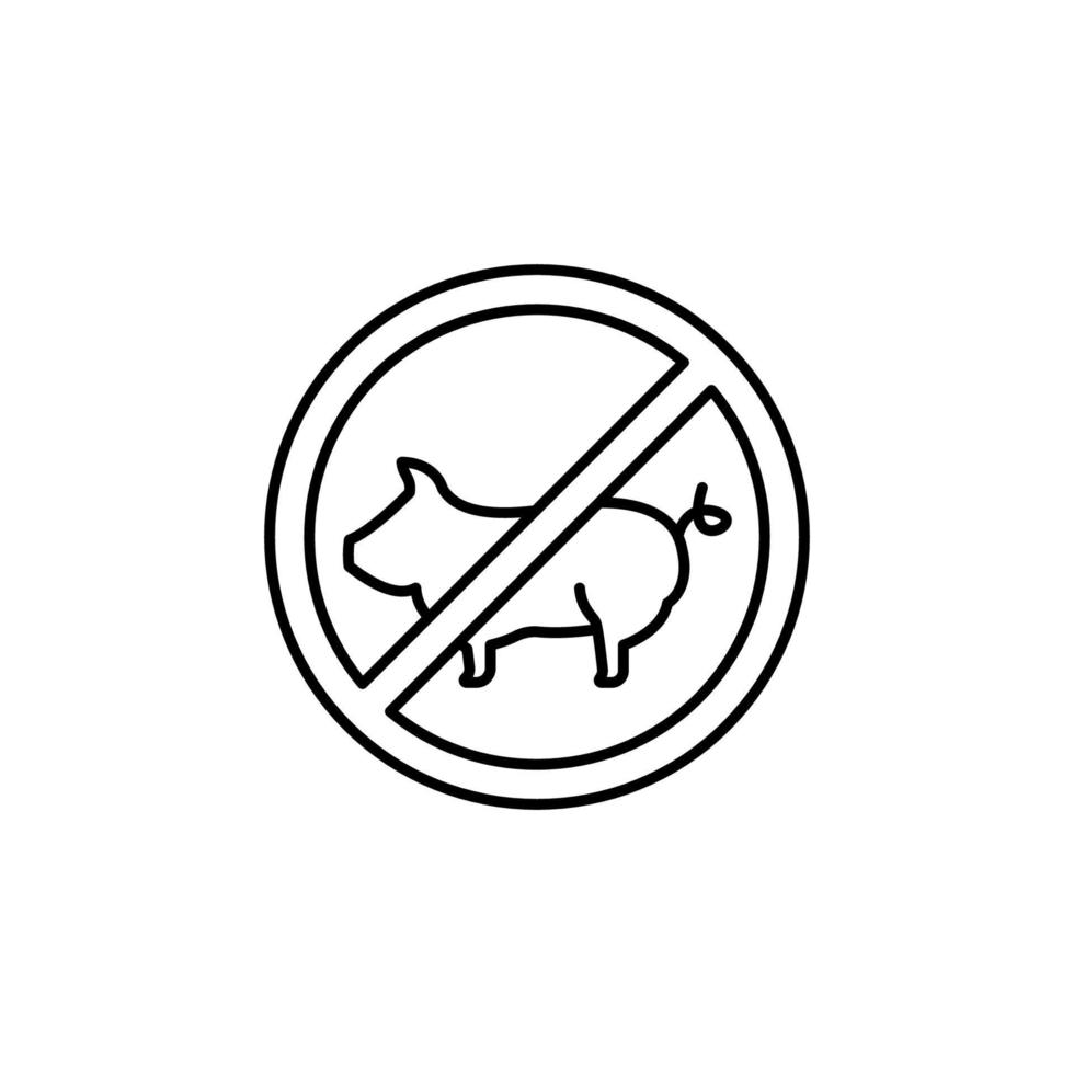 interdit nourriture, porc Viande vecteur icône