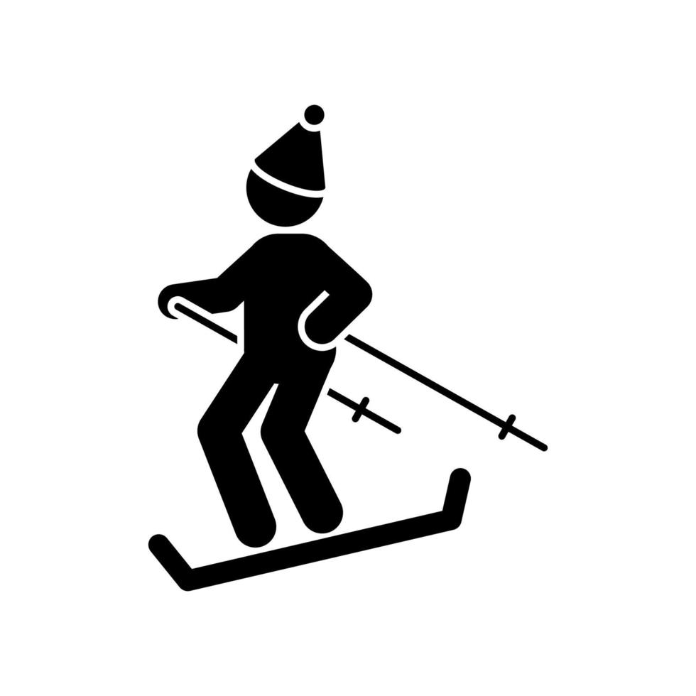 homme est ski vecteur icône