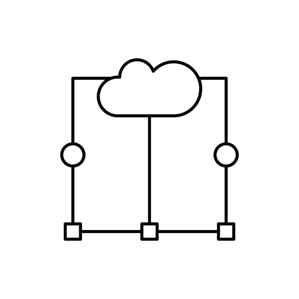 nuage l'informatique, cercles, seo vecteur icône