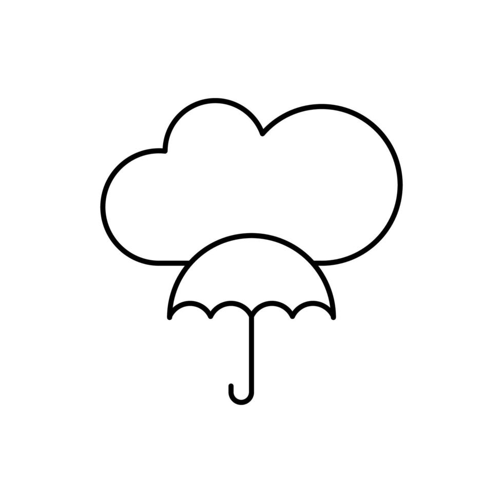 nuage l'informatique, parapluie, seo vecteur icône