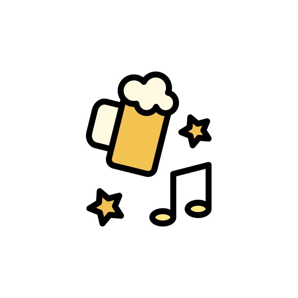 bière, musique, fête vecteur icône