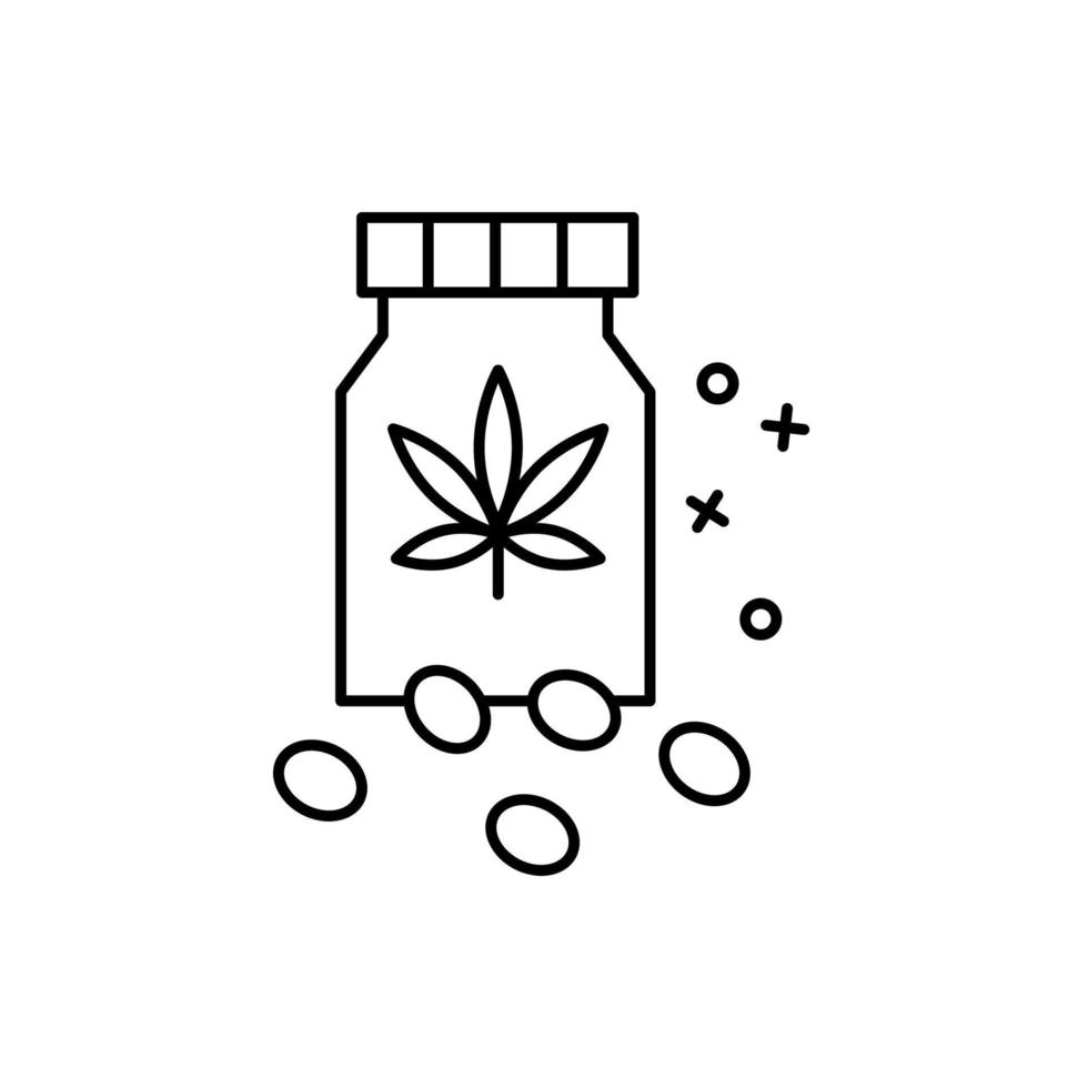 médicament pilule marijuana vecteur icône