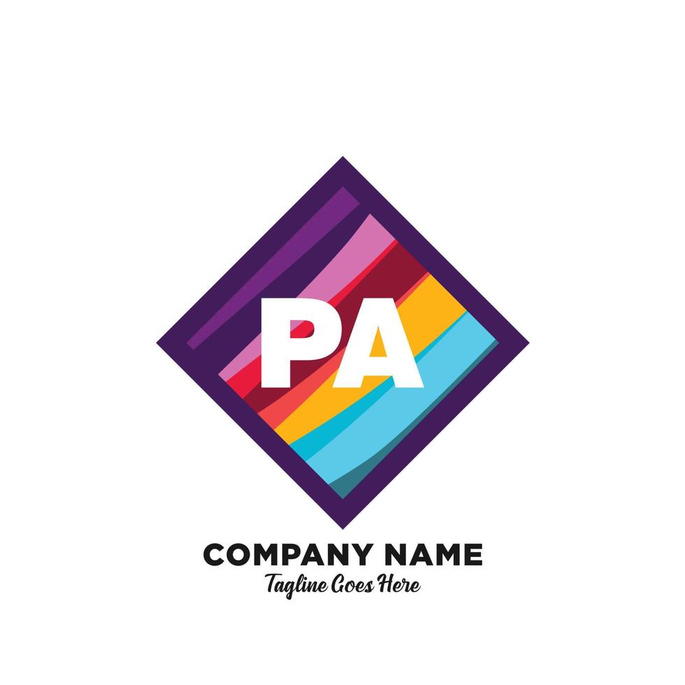 Pennsylvanie initiale logo avec coloré modèle vecteur. vecteur