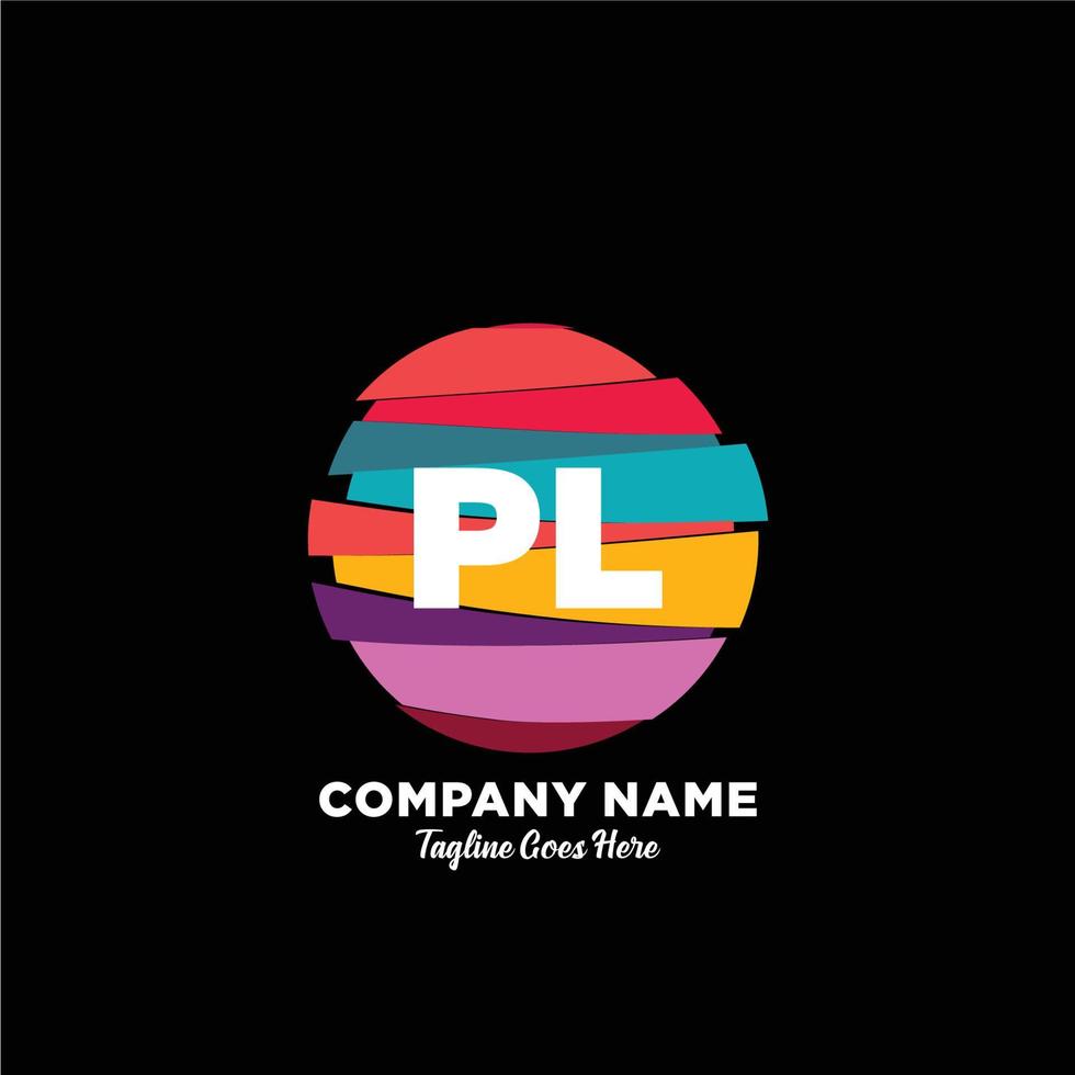 PL initiale logo avec coloré modèle vecteur. vecteur