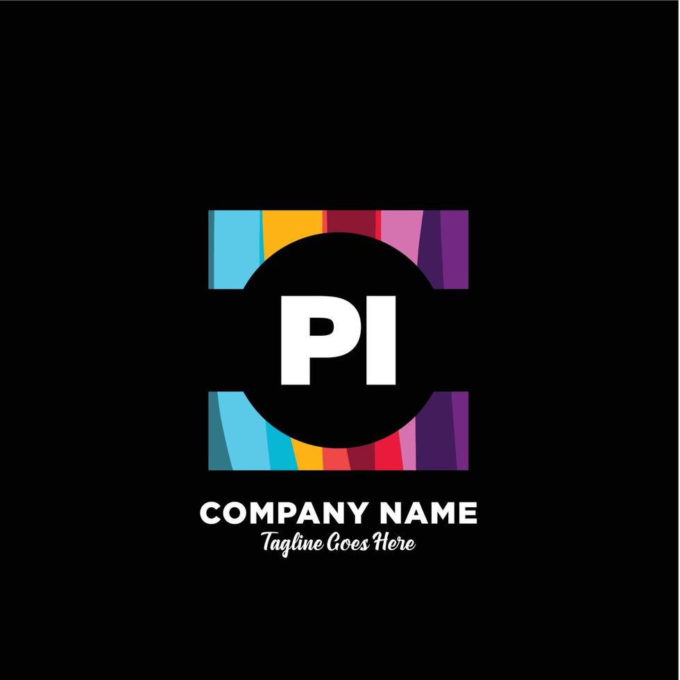 pi initiale logo avec coloré modèle vecteur. vecteur