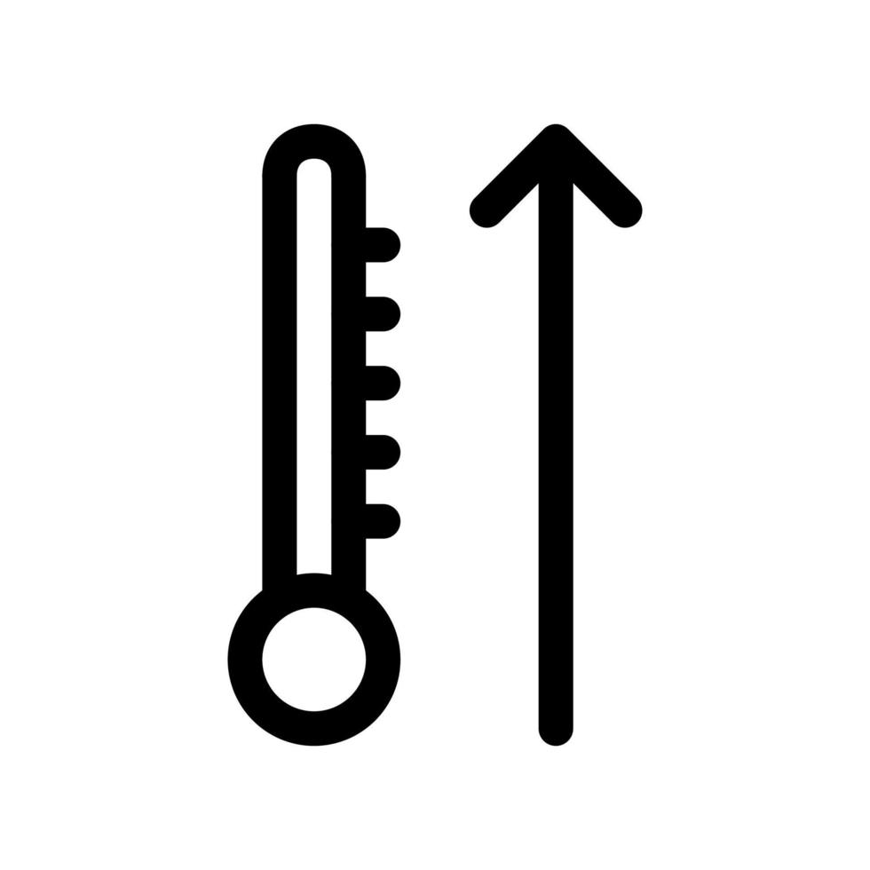 icône de contour de réchauffement. élément noir et blanc de l'ensemble weater dédié, vecteur linéaire