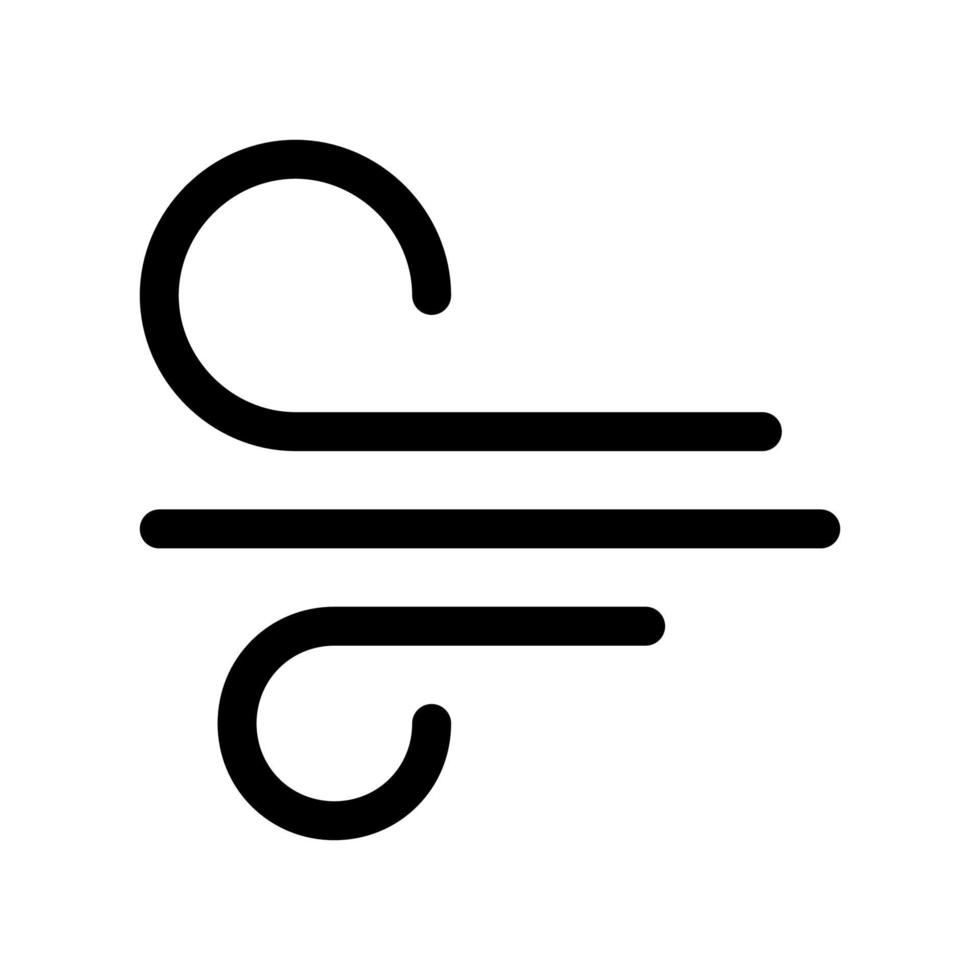 icône de contour de vent. élément noir et blanc de l'ensemble weater dédié, vecteur linéaire
