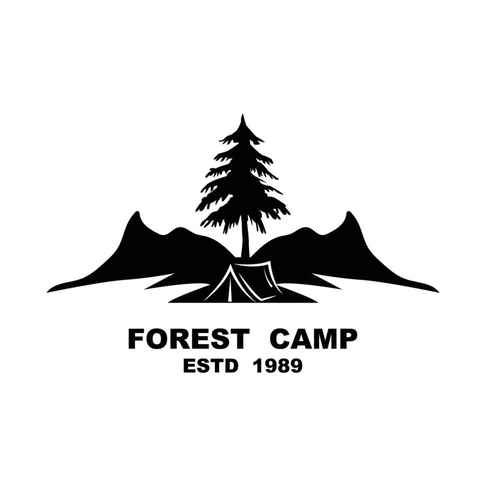 forêt camp logo conception, Extérieur logo, aventure logo modèle vecteur