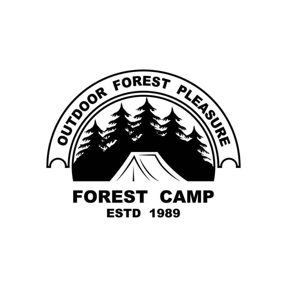 forêt camp logo conception, Extérieur logo, aventure logo modèle vecteur