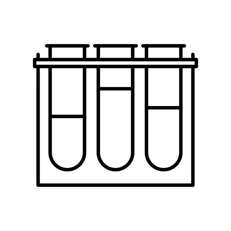 icône de contour de tubes chimiques. élément de vecteur noir et blanc de l'ensemble, dédié à la science et à la technologie.