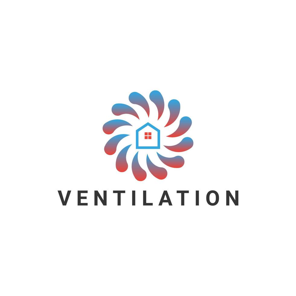 ventilation ventilateur maison vecteur logo illustration