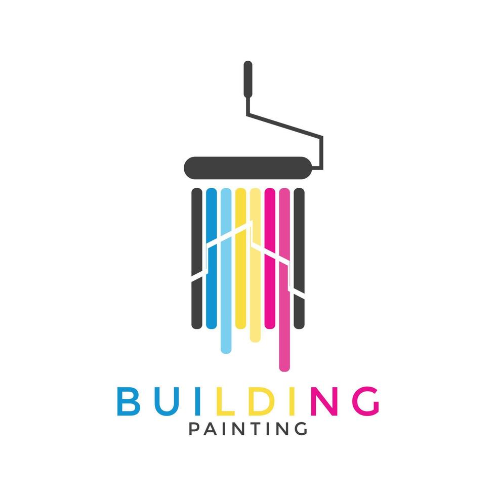 logo de peinture de ville, peinture de maison, services de peinture, logo de peinture vecteur