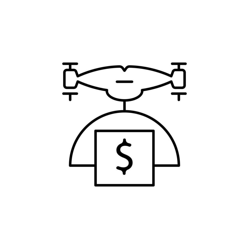 drone avec argent champ contour vecteur icône