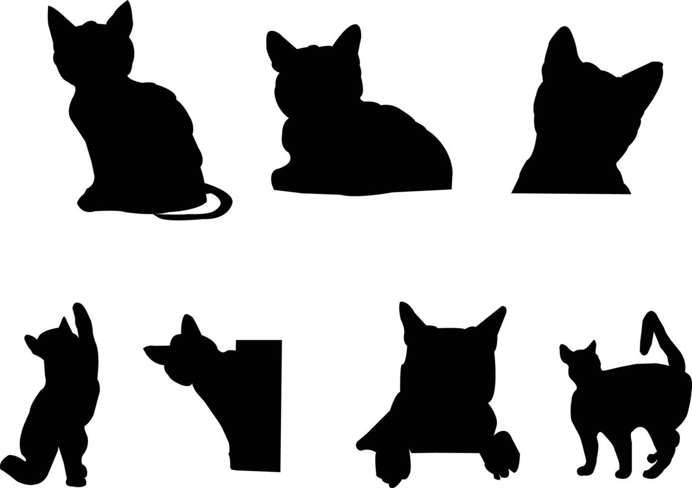 chat silhouettes vecteur