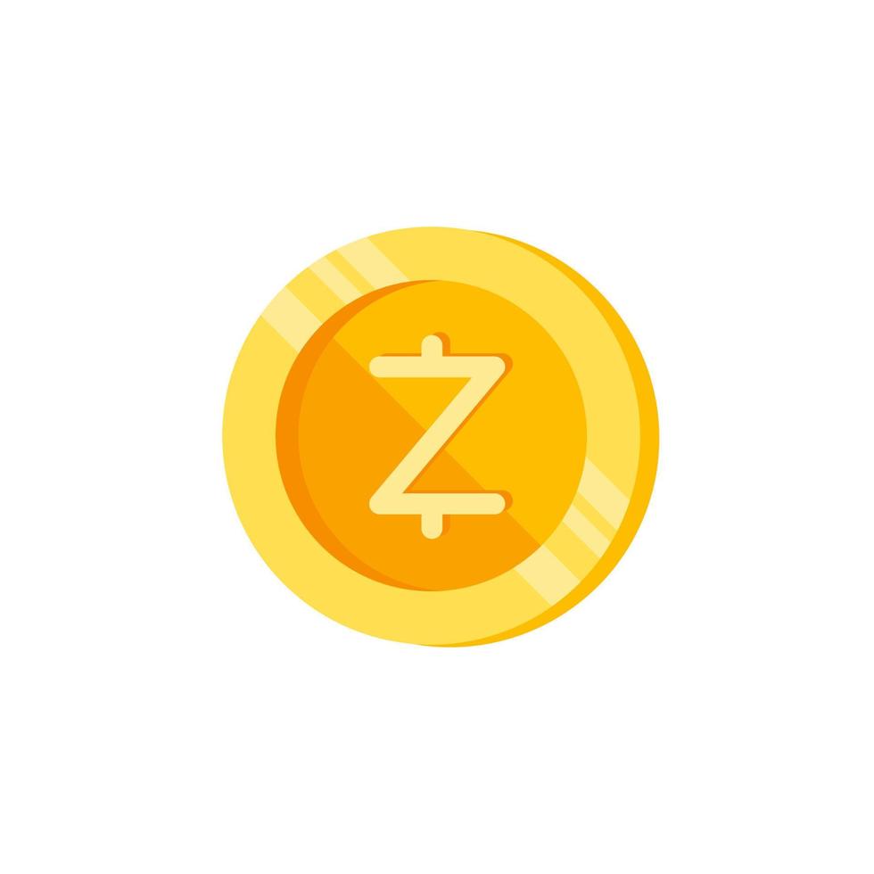 zcash, pièce de monnaie, argent Couleur vecteur icône