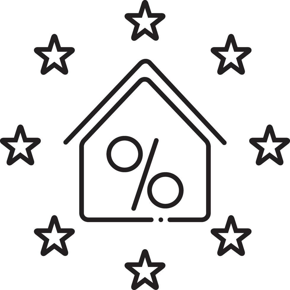 icône de la ligne pour la réduction immobilière vecteur