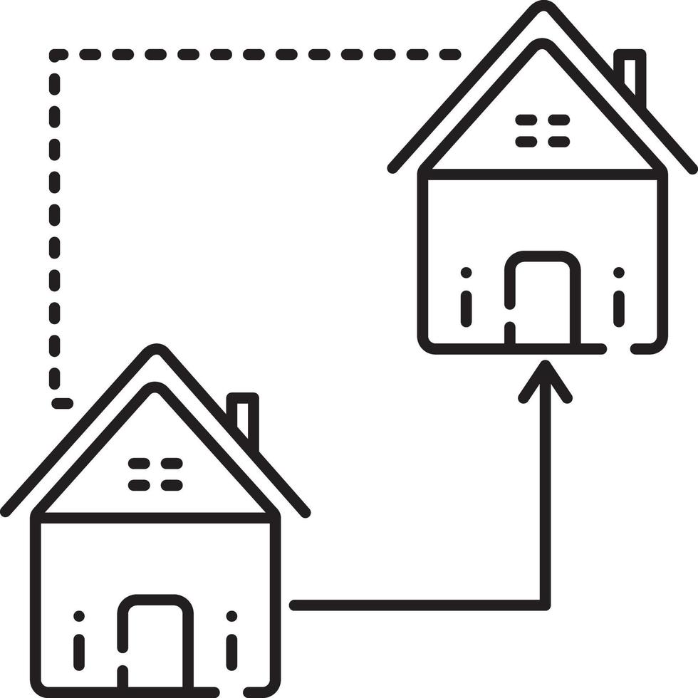 icône de la ligne pour remplacer la maison vecteur