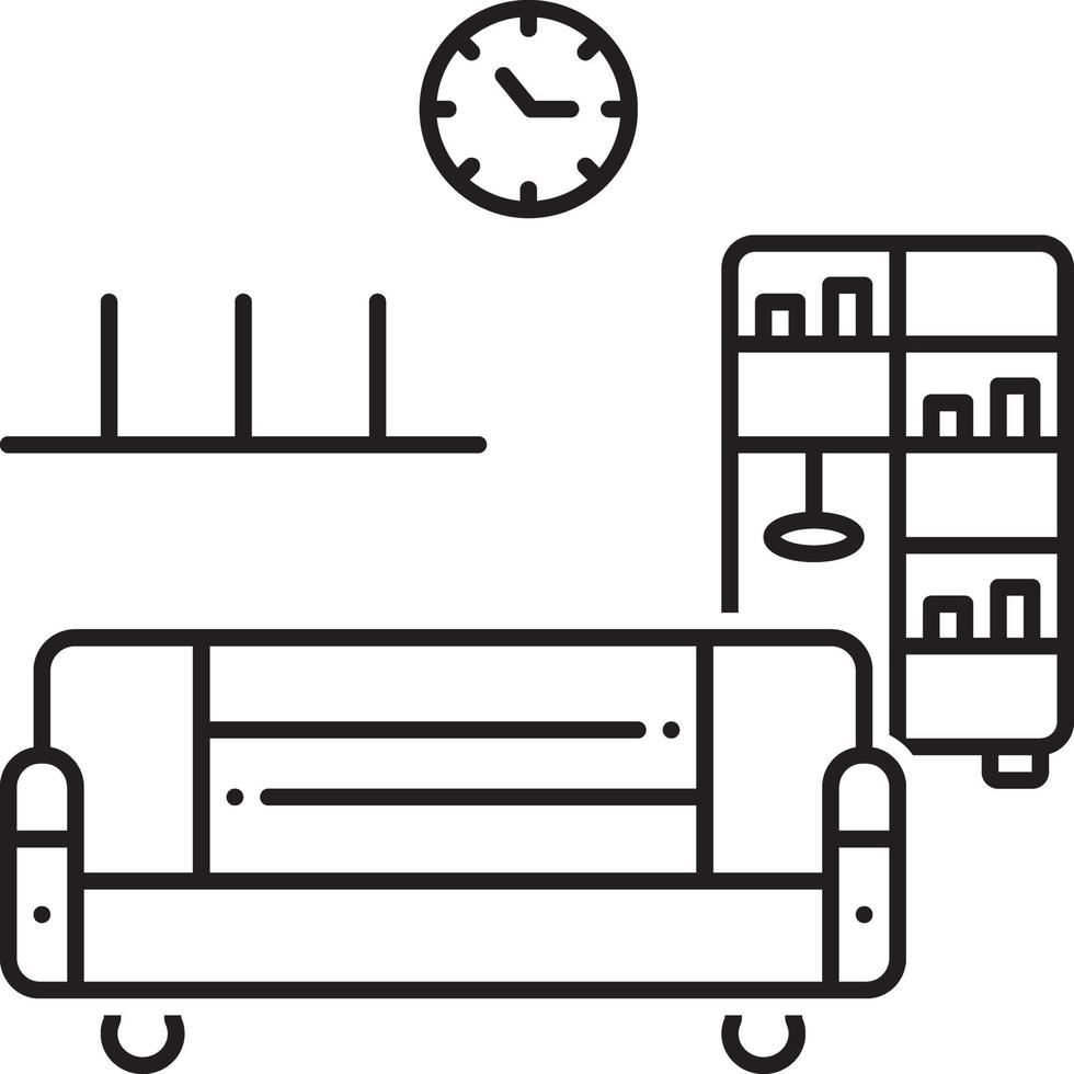 icône de la ligne pour les meubles de maison vecteur