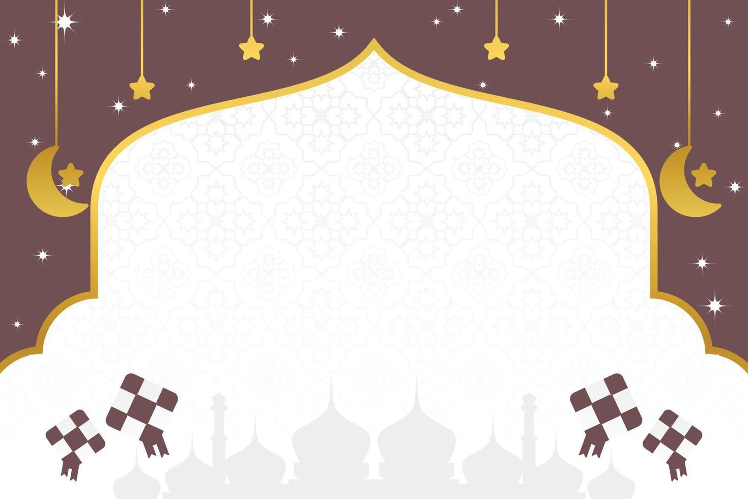 eid vente affiche modèle avec gratuit espace pour texte. avec mosquée silhouette ornement, lune, étoiles conception pour bannière, social médias, salutation carte. islamique vecteur illustration